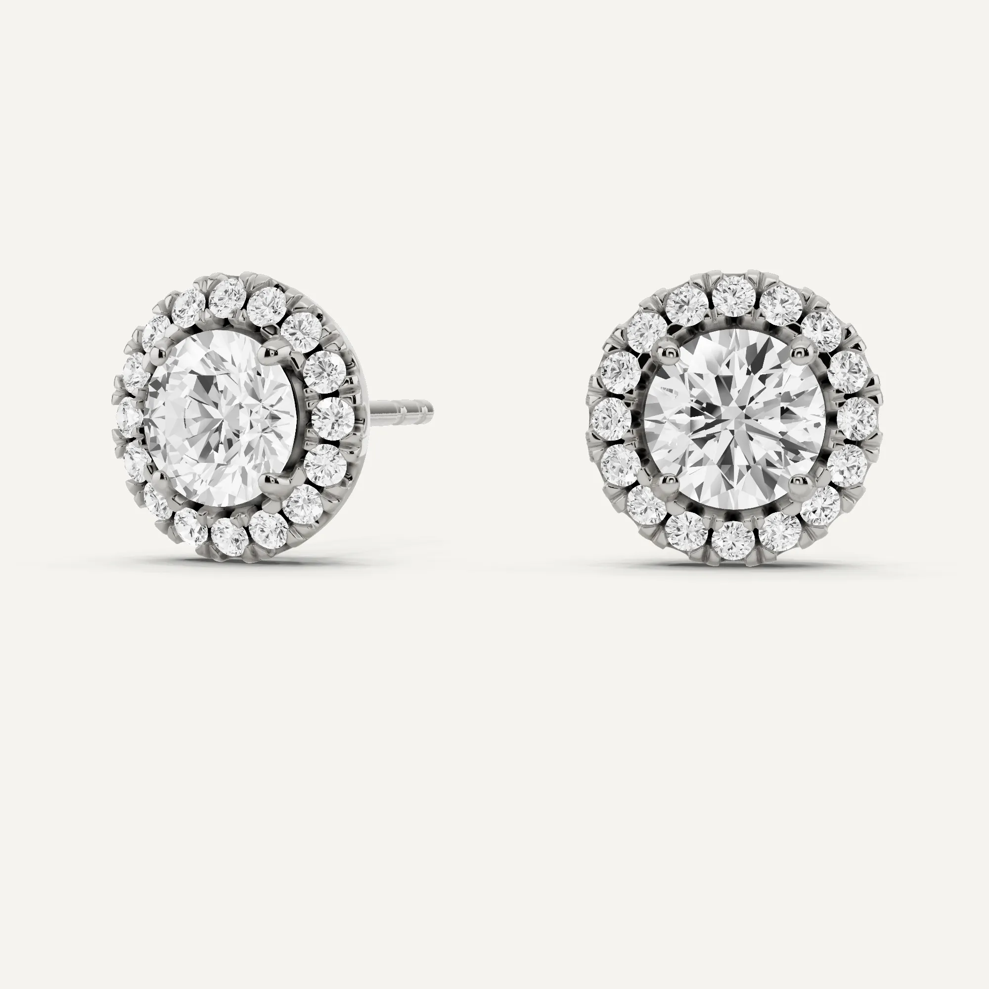 1 3/4 ctw Round Diamond Halo Stud Earrings