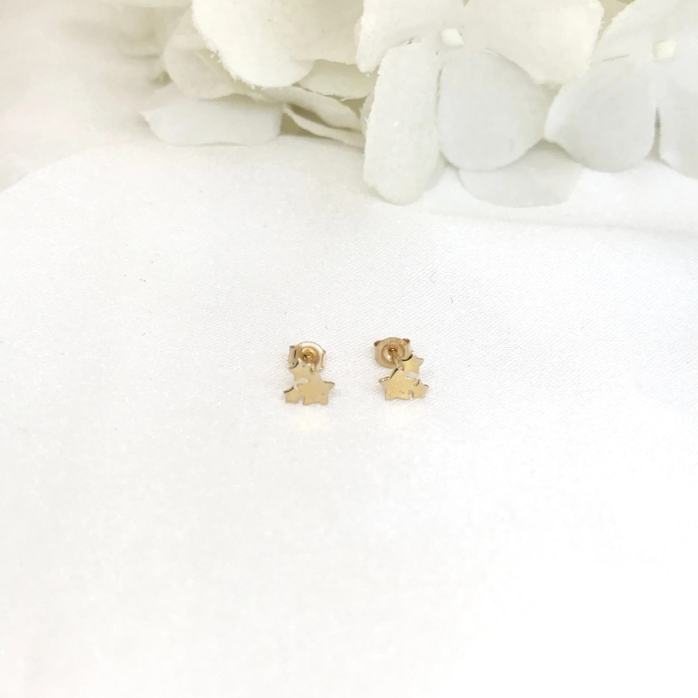 10k Gold Cluster Star Mini Stud Earrings