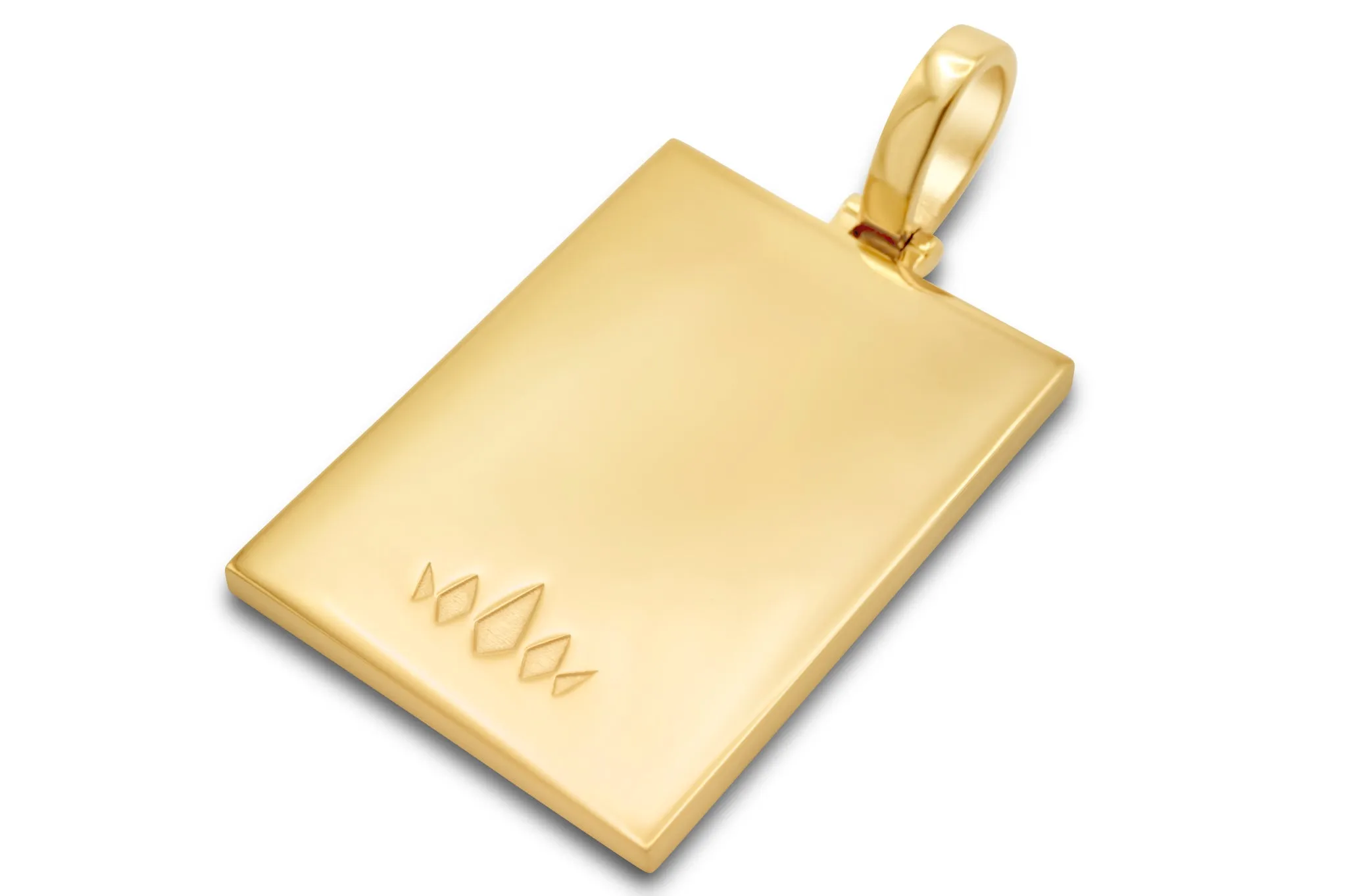 10k Solid Yellow Gold Rectangle Picture Pendant