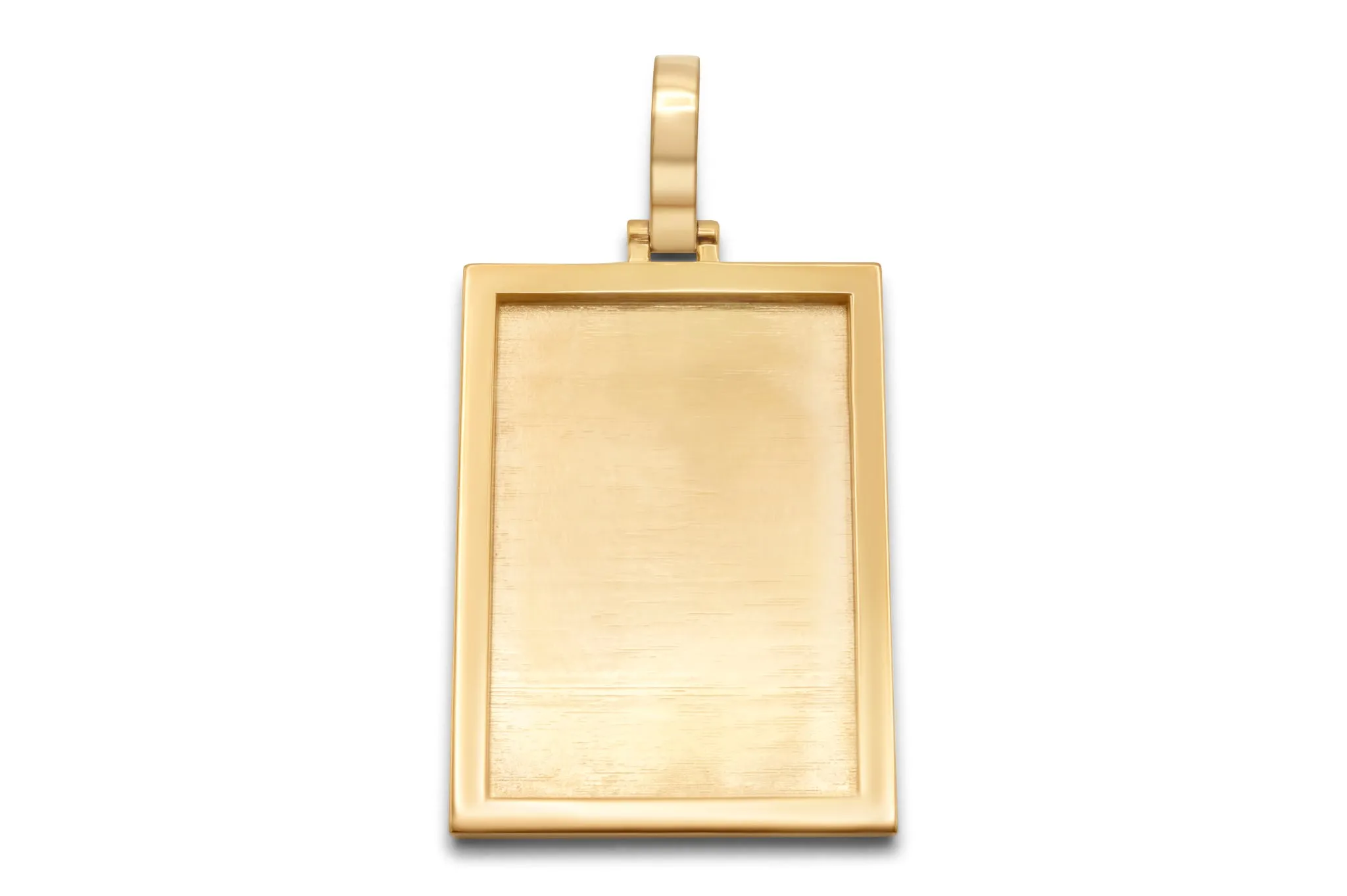 10k Solid Yellow Gold Rectangle Picture Pendant