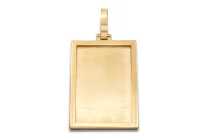 10k Solid Yellow Gold Rectangle Picture Pendant