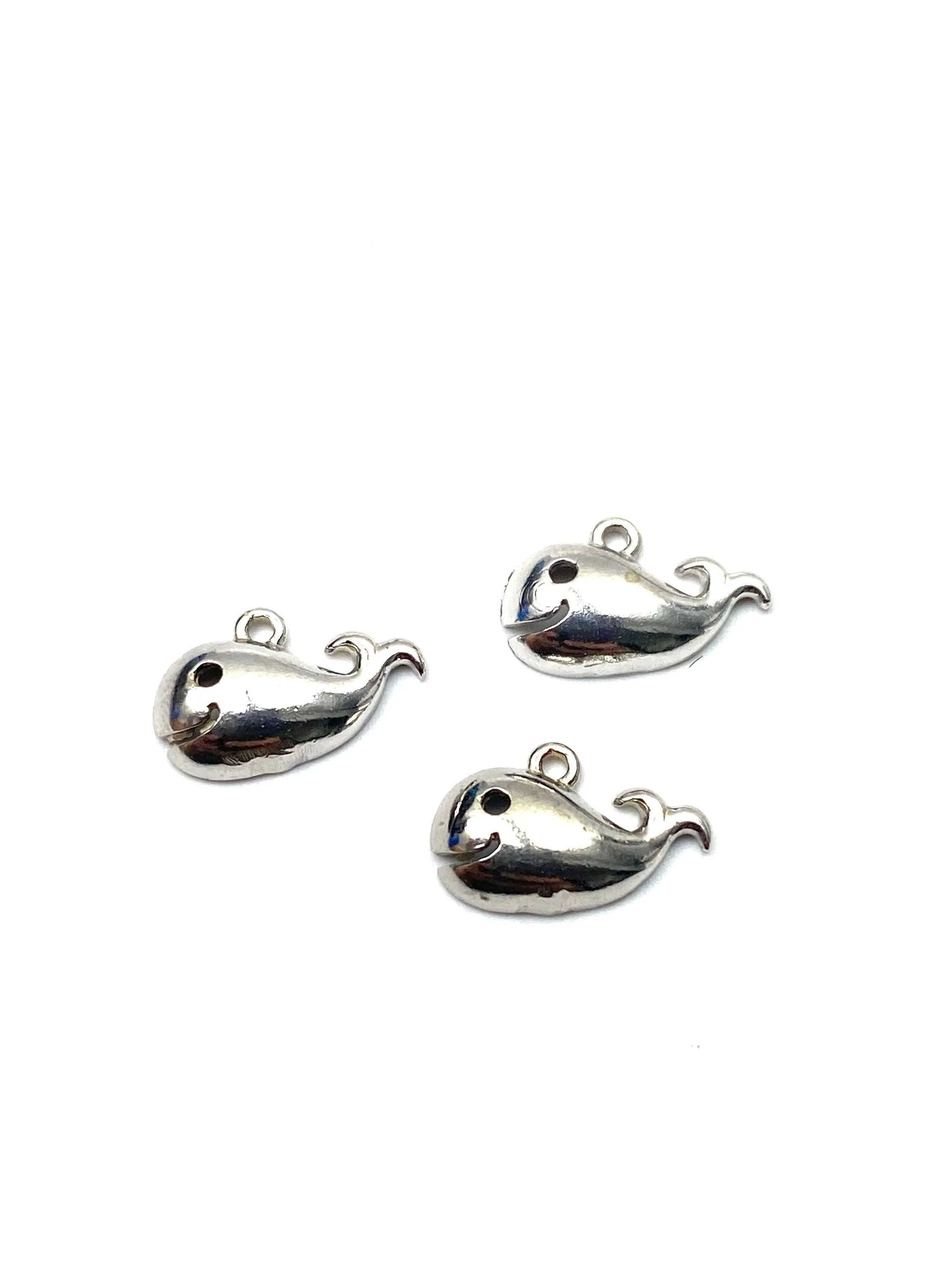 14k solid gold, rose gold and whit gold whale charm, SKU# L-1