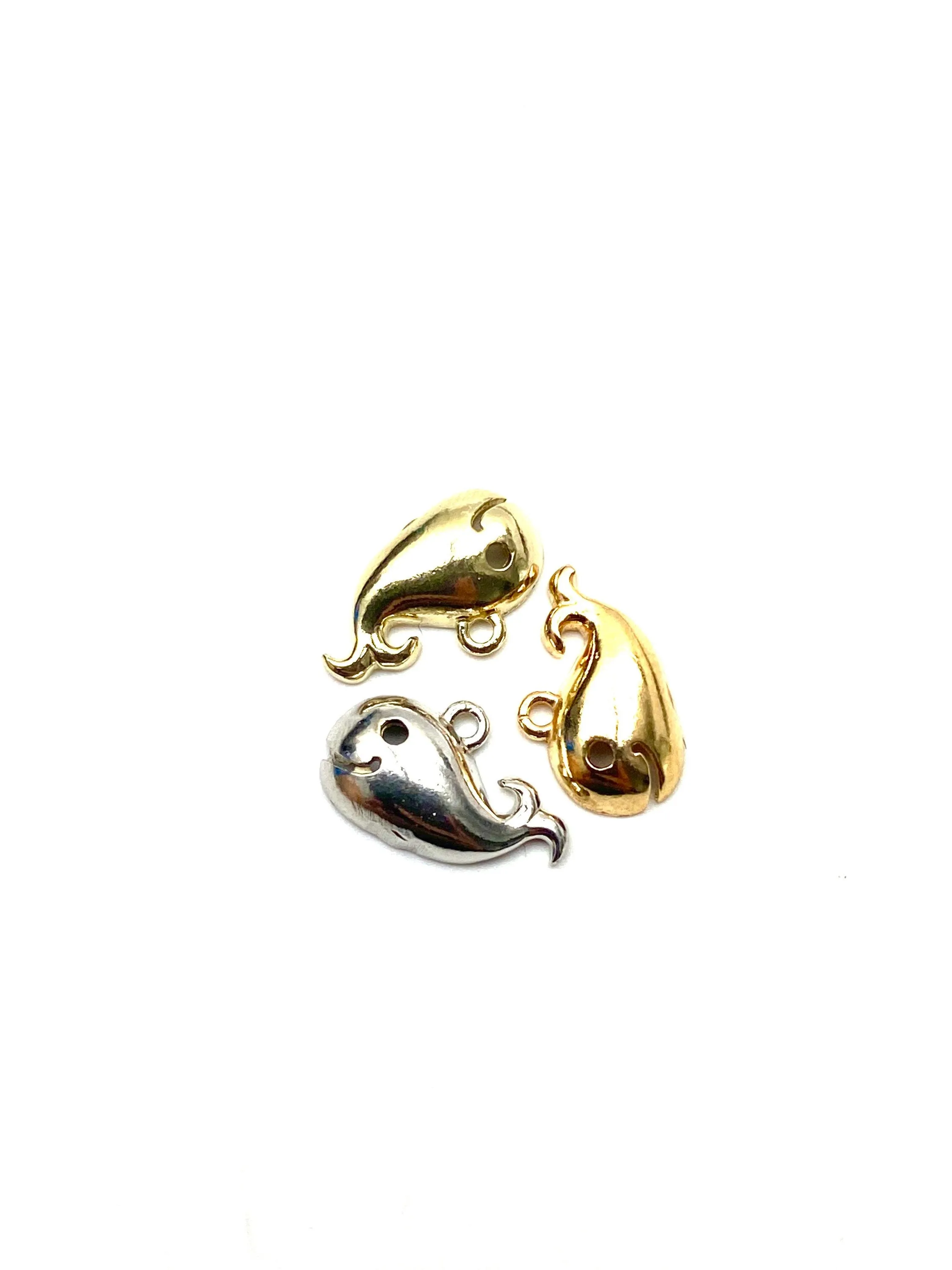 14k solid gold, rose gold and whit gold whale charm, SKU# L-1