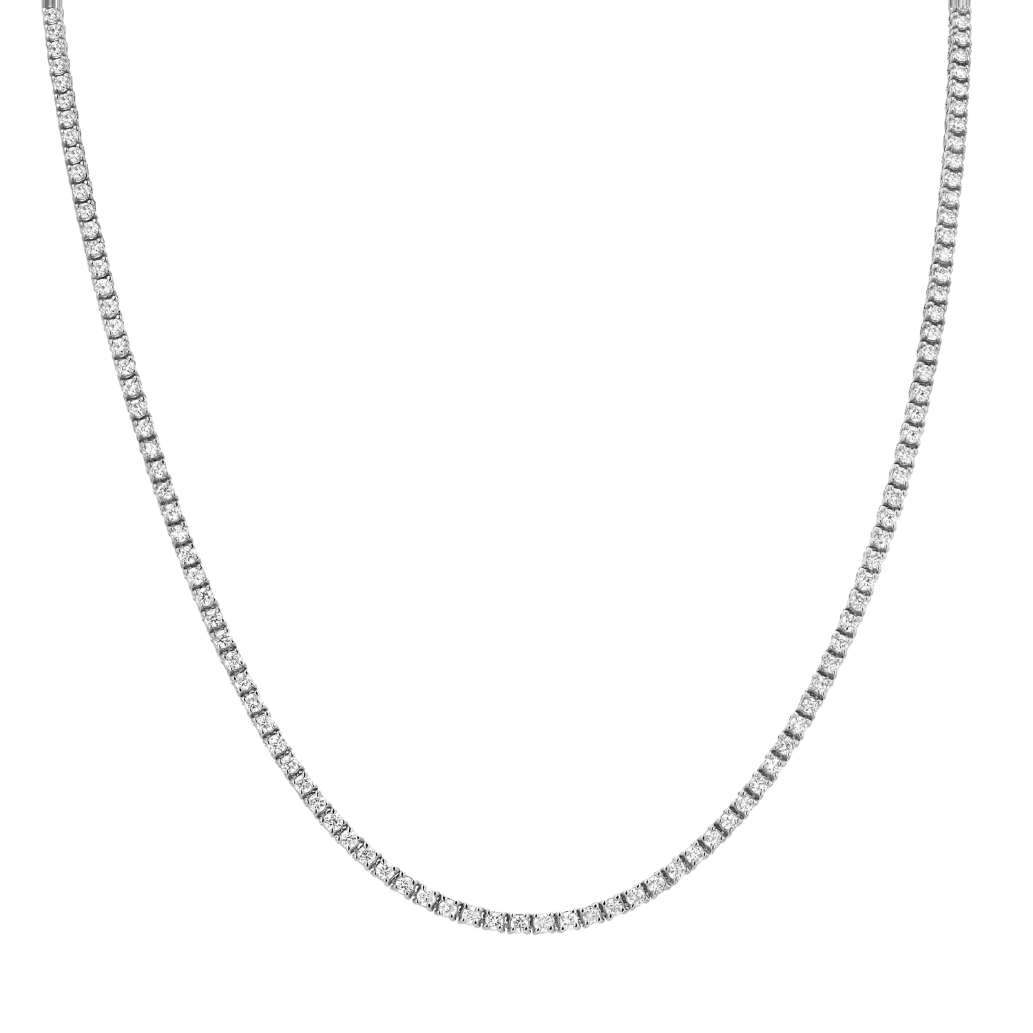 14K White Gold 3ctw Diamond Tennis Necklace