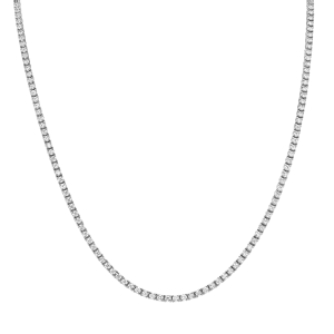 14K White Gold 3ctw Diamond Tennis Necklace