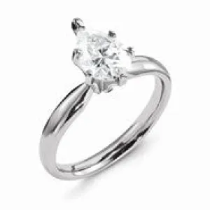 14k White Gold Moissanite 8x5mm Pear Solitaire Ring