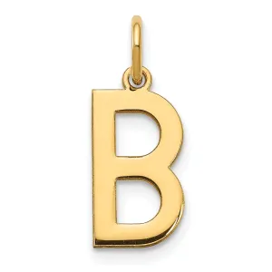 14k Yellow Gold Women's Letter B Initial Charm Pendant