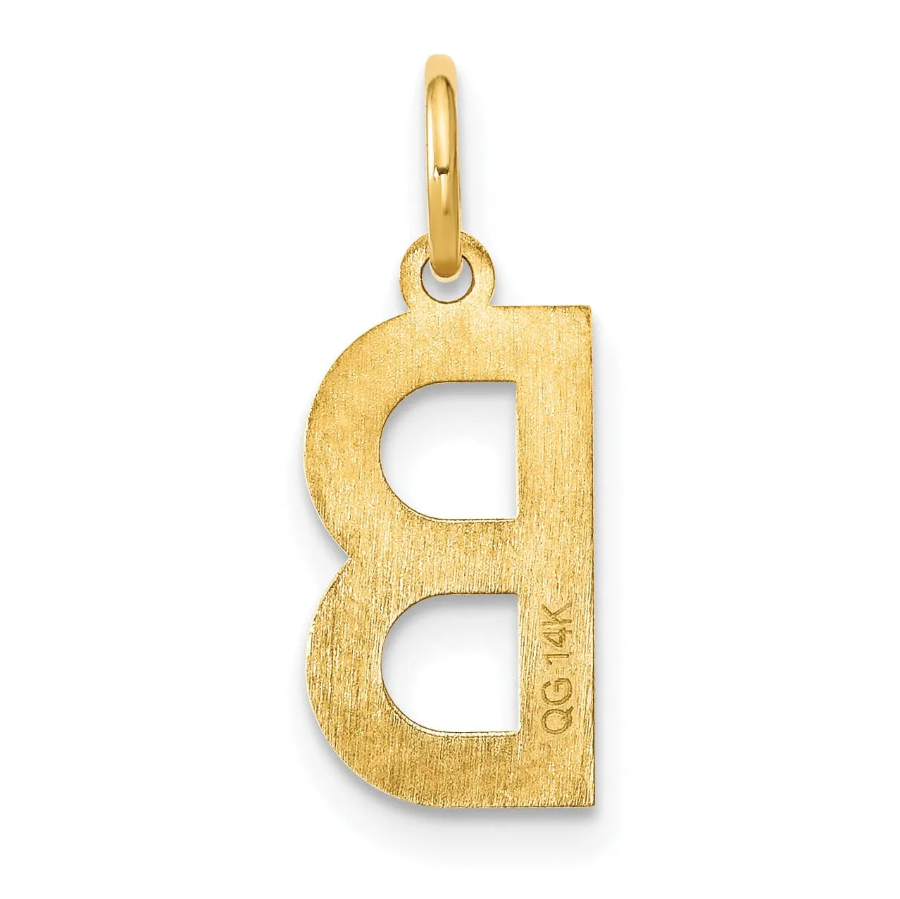 14k Yellow Gold Women's Letter B Initial Charm Pendant