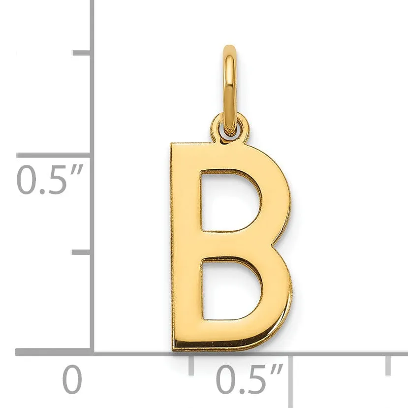 14k Yellow Gold Women's Letter B Initial Charm Pendant