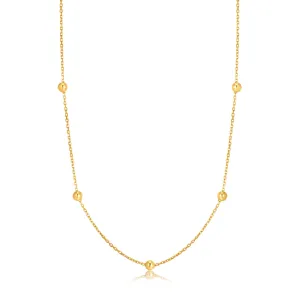 14kt Gold Mixed Disc Necklace