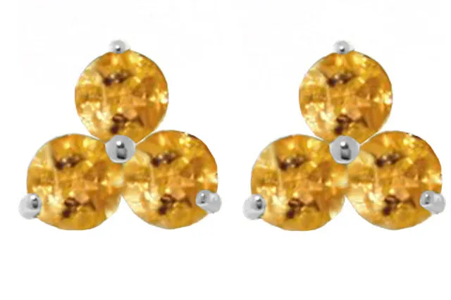 1.5 Carat 14K Solid White Gold Sometime Somewhere Citrine Earrings