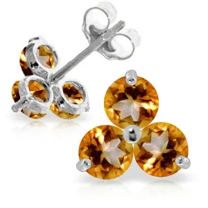 1.5 Carat 14K Solid White Gold Sometime Somewhere Citrine Earrings