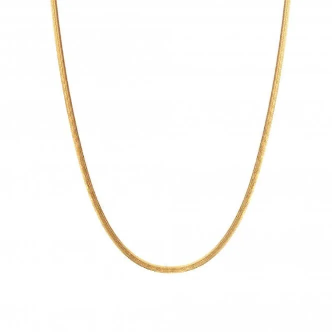 18ct Gold Plated Silver Embrace Oval Snake Chain - 40-45cm CH101