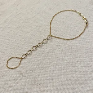 18k Gold Filled Diamond Cut Fancy Hand Chain