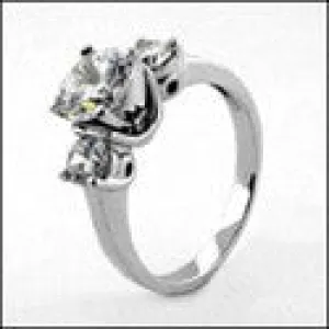 3 Stone 1 Ct Round 3 Stone Cubic Zirconia Cz Ring