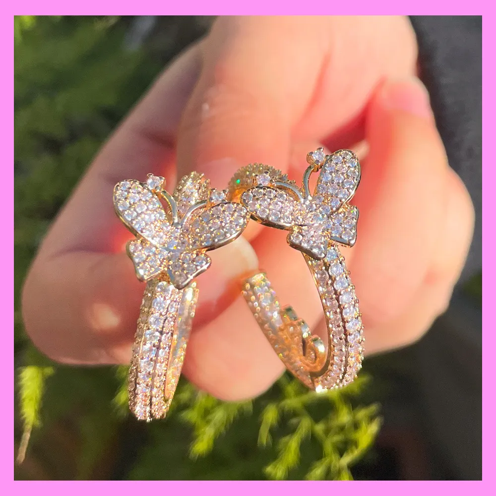 【6-58.8#】Butterfly Earrings for female fashion daily engagement wedding anniversary birthday present