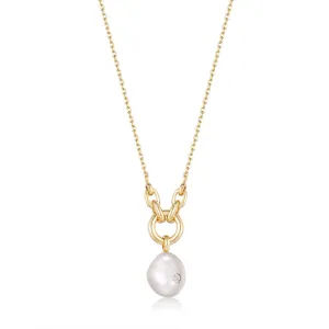 Ania Haie Gold Pearl Sparkle Pendant Necklace