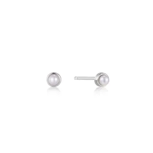 Ania Haie Silver Pearl Cabochon Stud Earrings