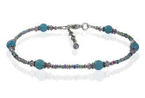 Aqua Dreams Gemstone Beaded Anklet