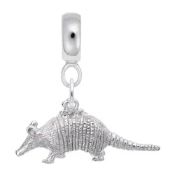 Armadillo Charm Dangle Bead In Sterling Silver