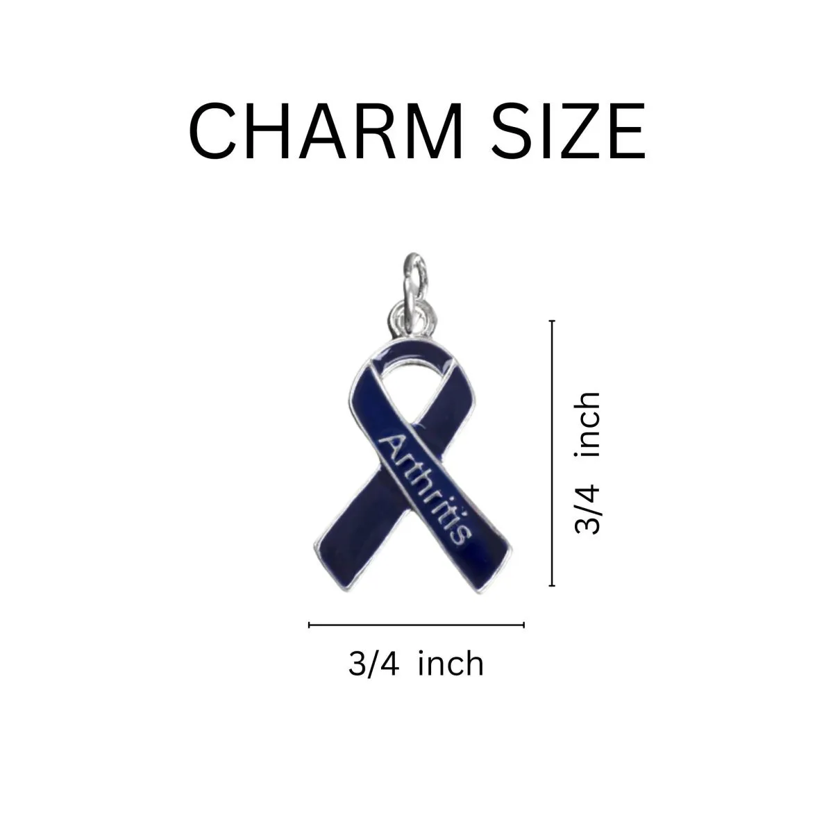 Arthritis Dark Blue Ribbon Awareness Necklaces