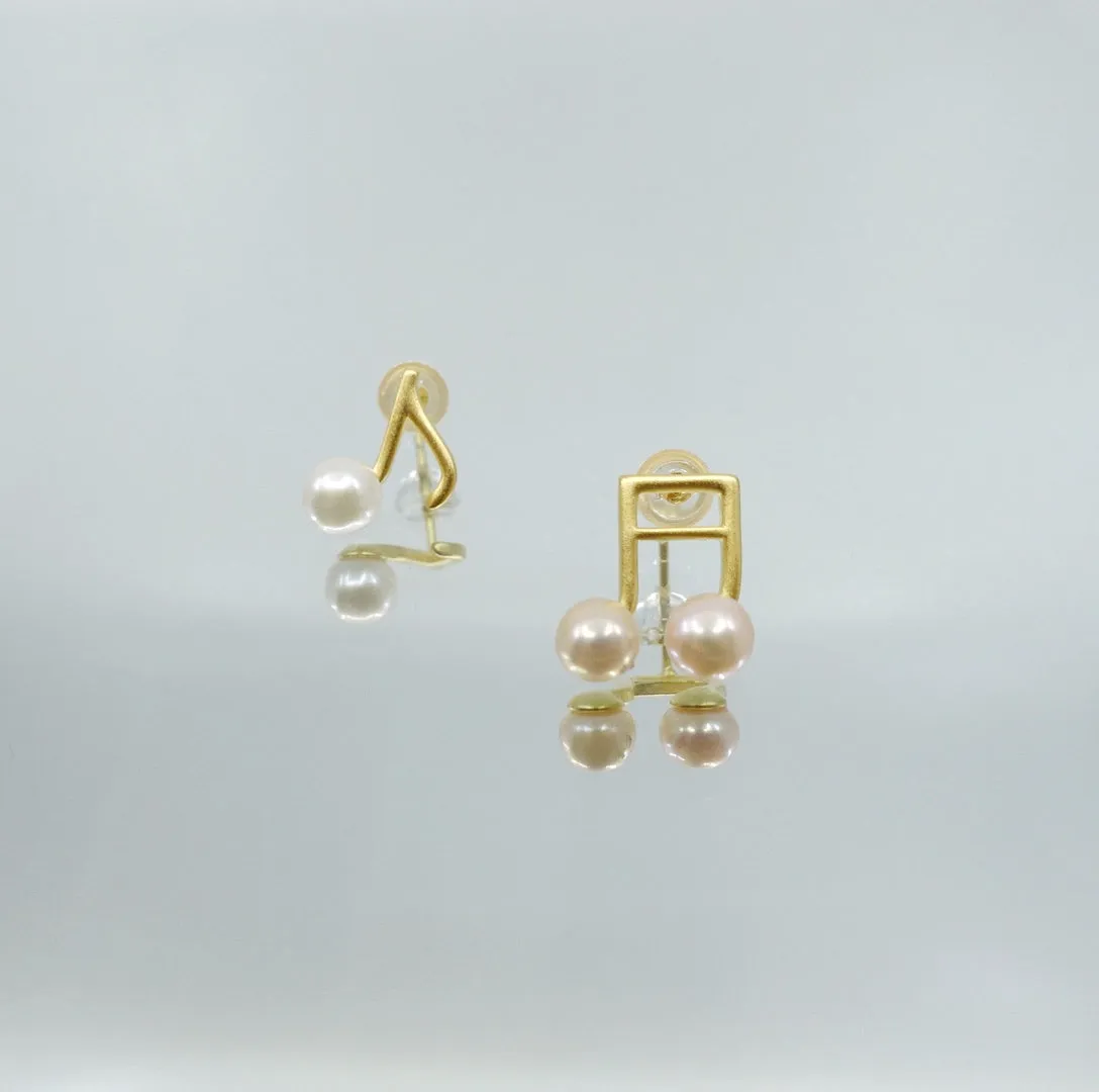 Asymmetrical Musical Notes Stud Earrings