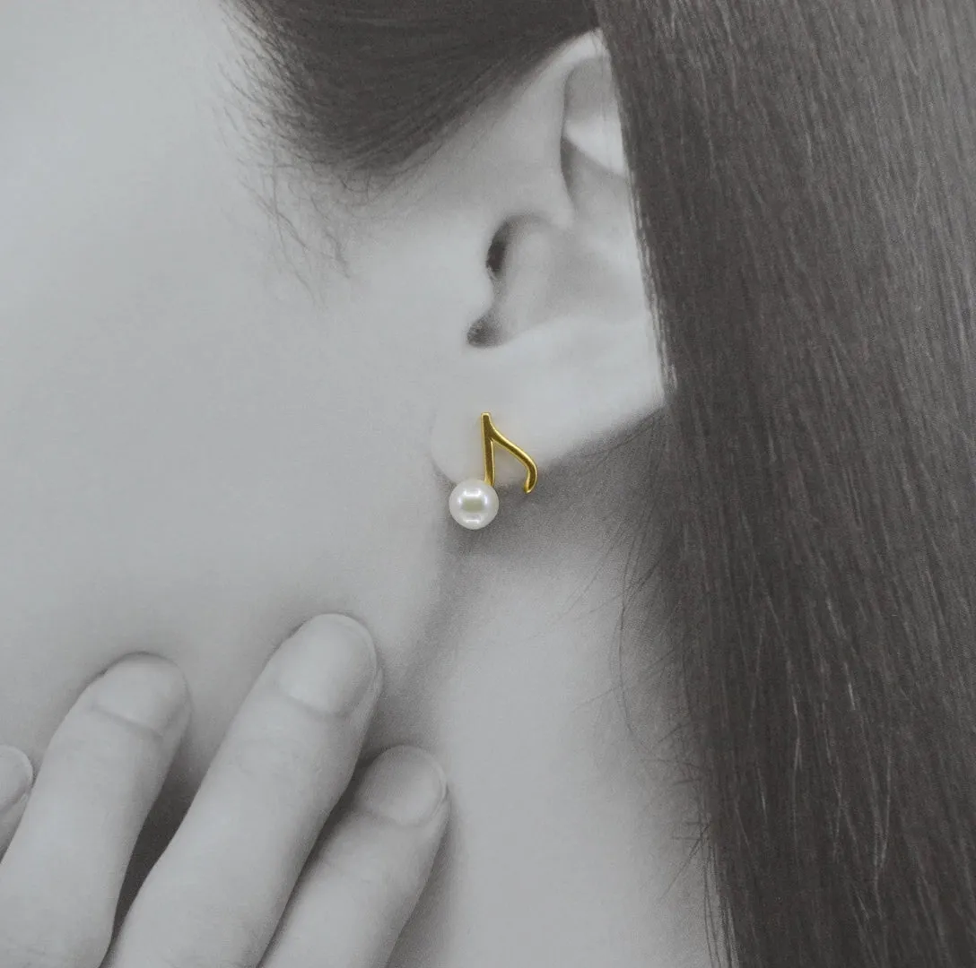 Asymmetrical Musical Notes Stud Earrings