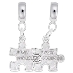 Best Friend Puzzle Charm Dangle Bead In Sterling Silver