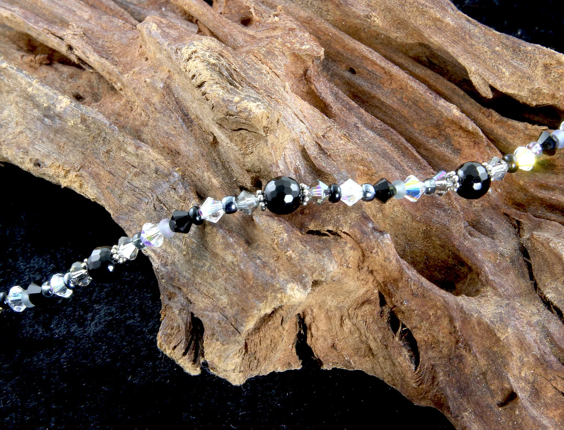 Black Onyx Gemstone Beaded Anklet