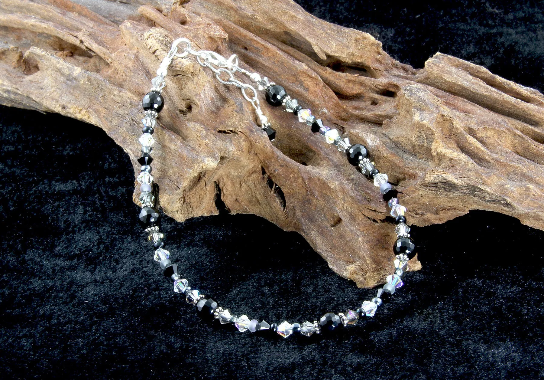 Black Onyx Gemstone Beaded Anklet