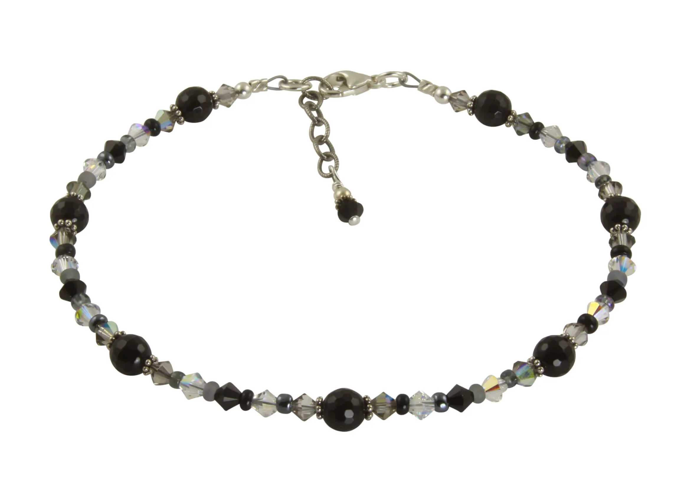 Black Onyx Gemstone Beaded Anklet