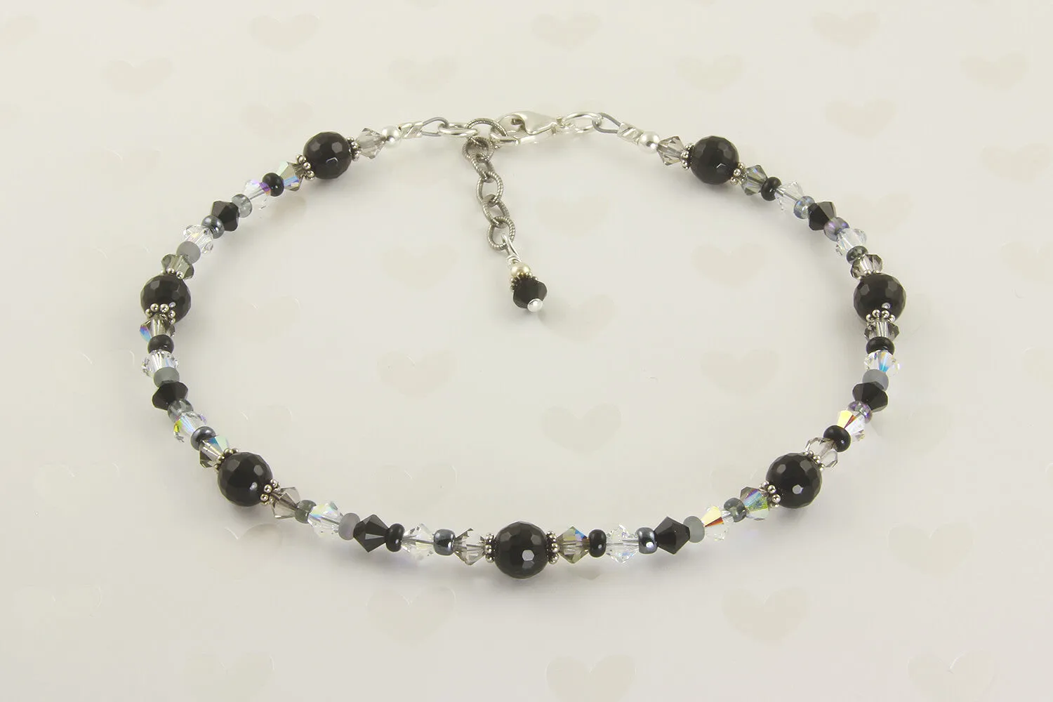 Black Onyx Gemstone Beaded Anklet