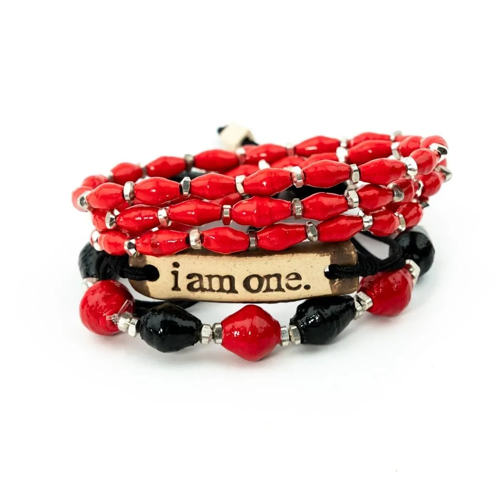 Bracelet - Red & Black Team Signature