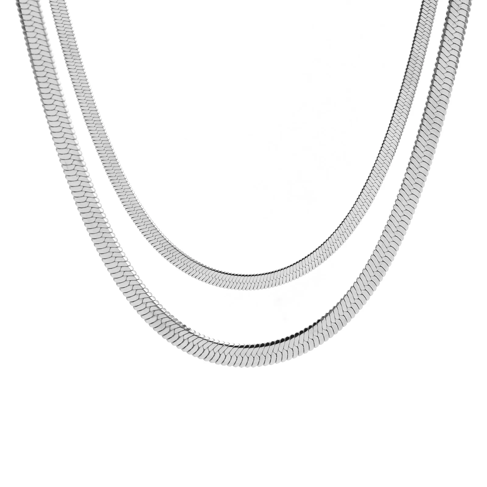 C004W B.Tiff 4mm Herringbone Chain Necklace