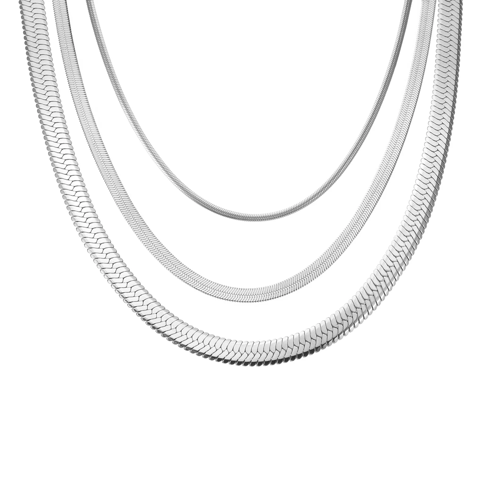 C004W B.Tiff 4mm Herringbone Chain Necklace