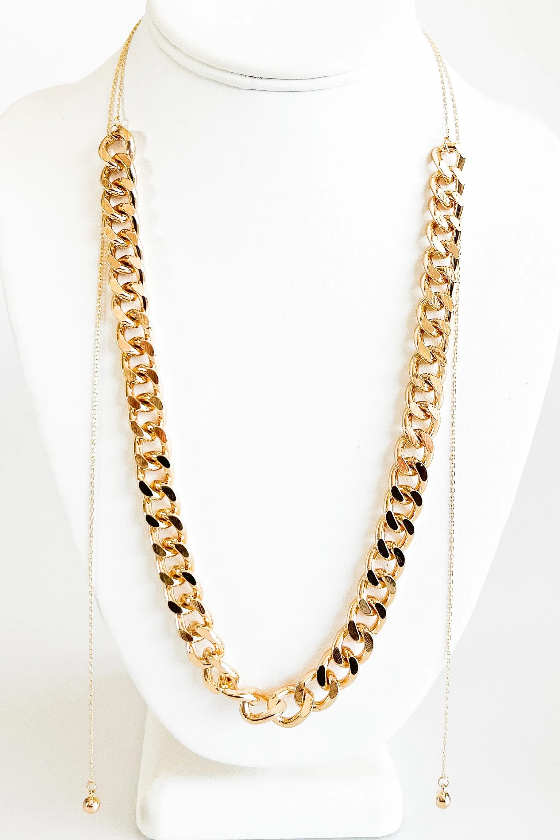 Chic Chain Link Long Bolo Necklace