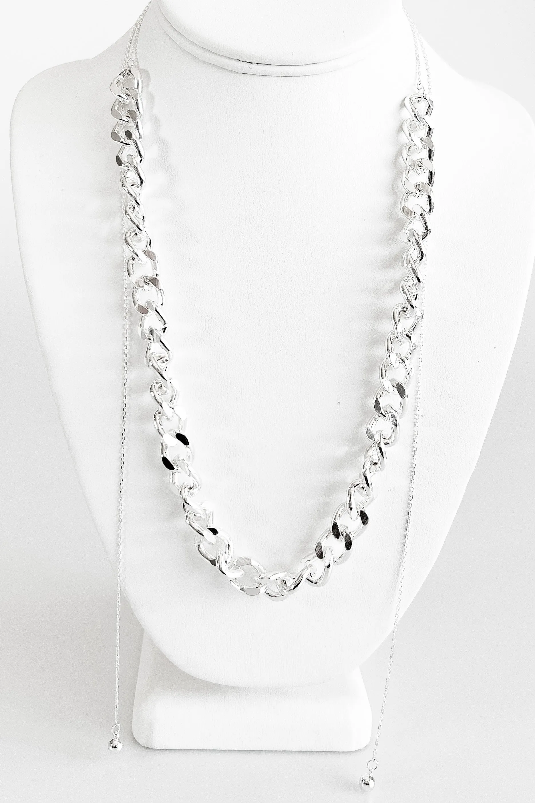 Chic Chain Link Long Bolo Necklace