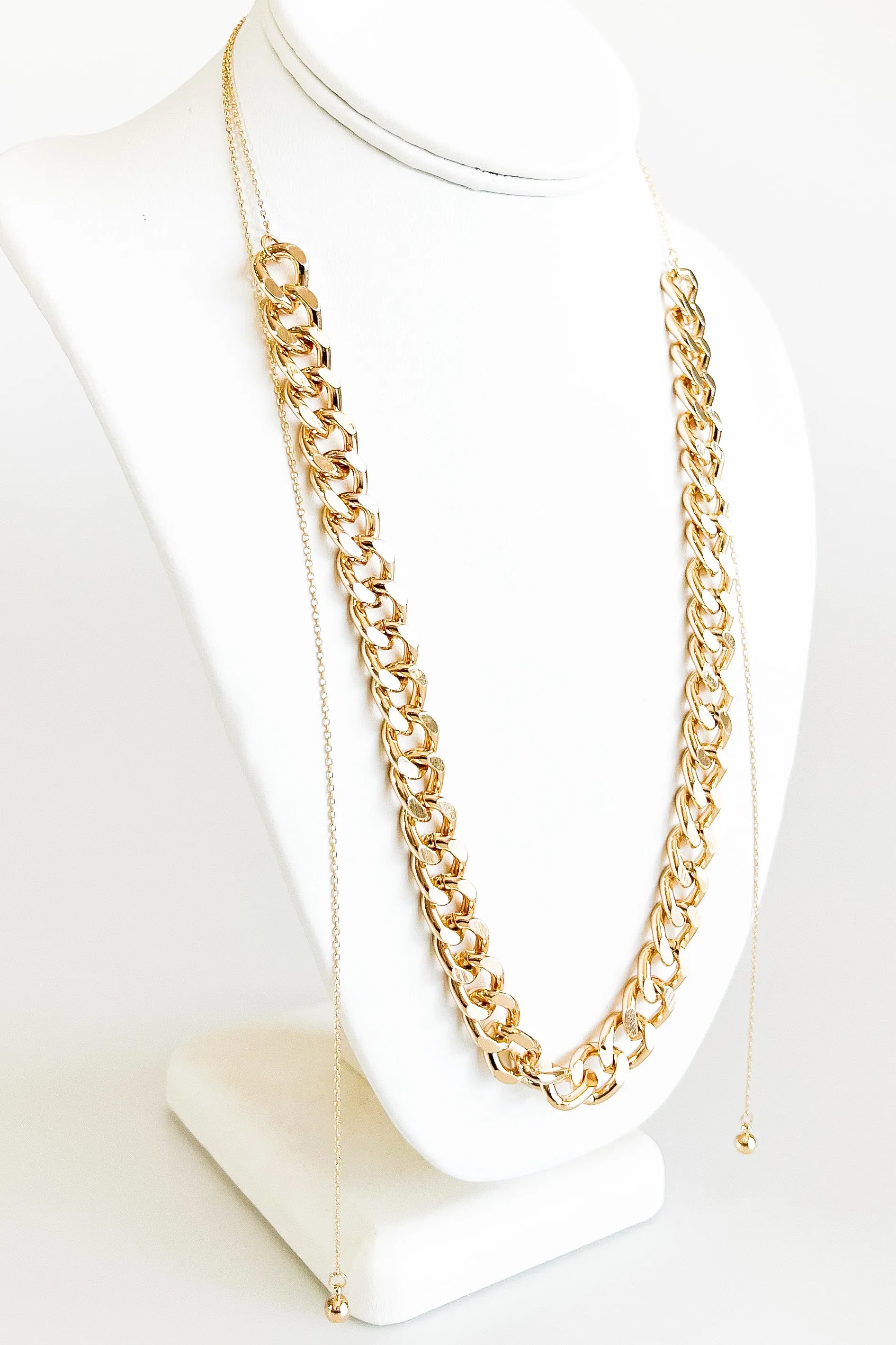 Chic Chain Link Long Bolo Necklace