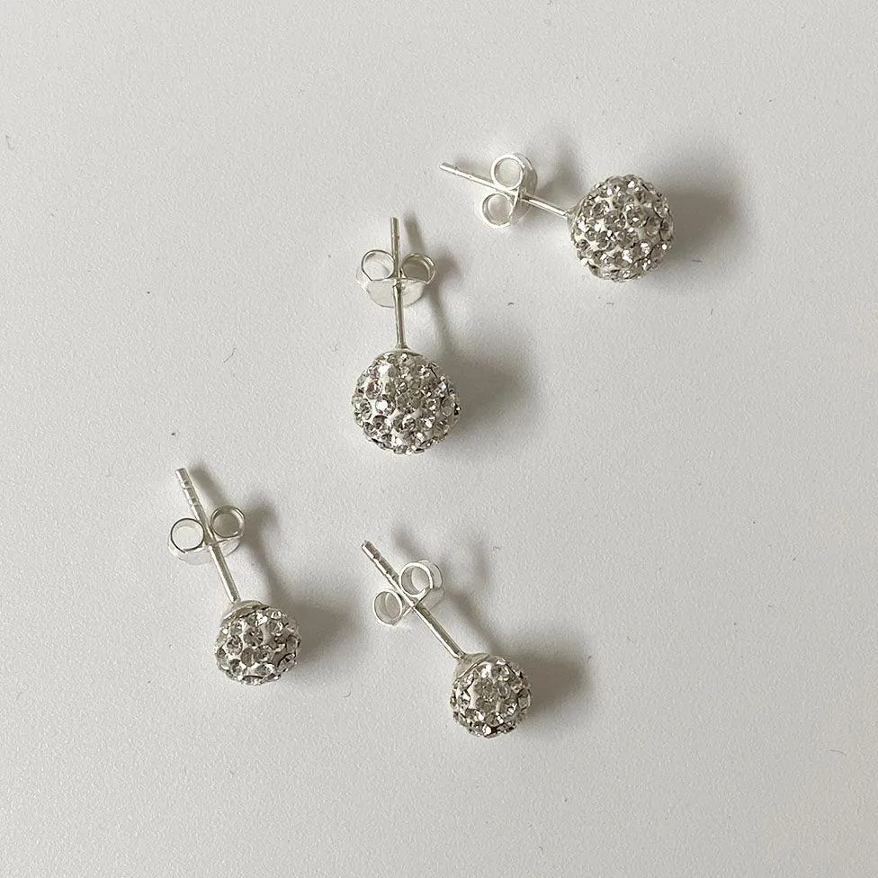 Clear Disco Ball Earring | 8mm