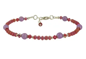 Coral Lavender Jade Gemstone Anklet