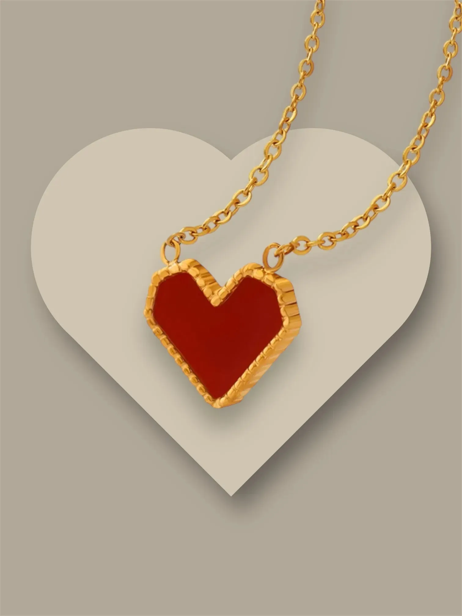 Dainty Red Heart Clavicle Chain Necklace