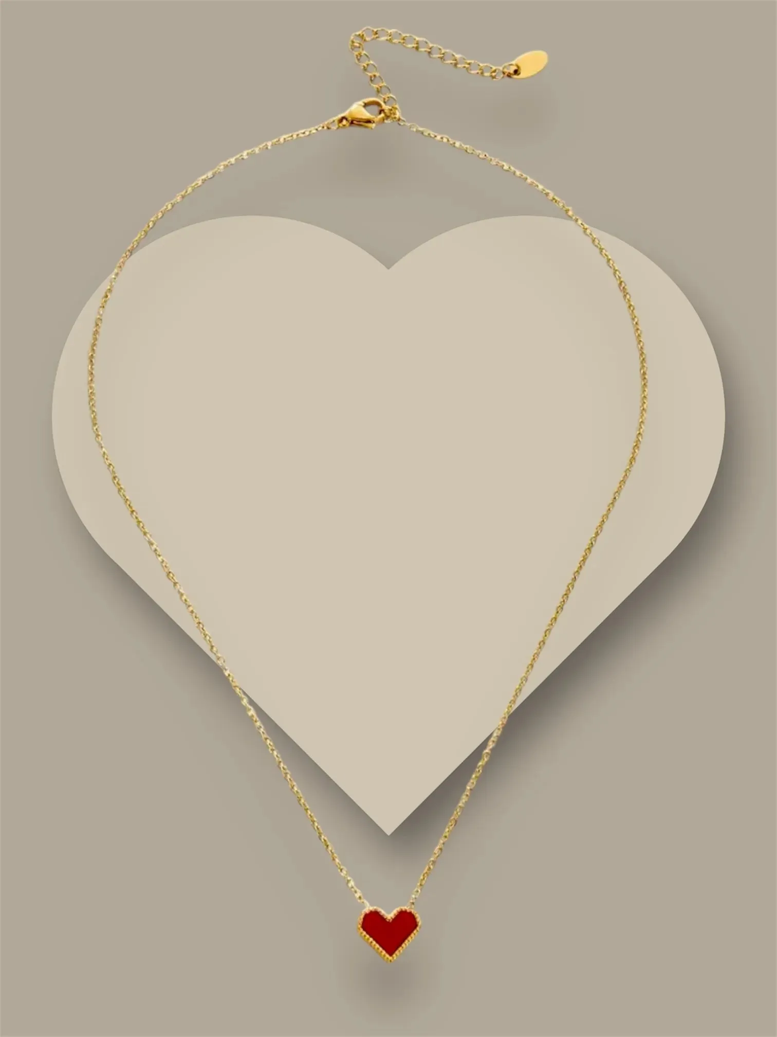 Dainty Red Heart Clavicle Chain Necklace