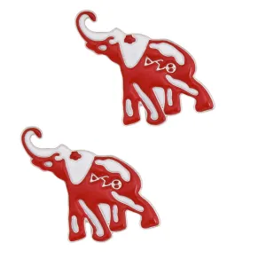 Delta Sigma Theta Inspired Red White Elephant DST Studs|1 inch