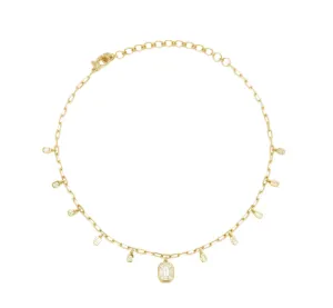 DIAMOND ILLUSION BAGUETTE DROP ANKLET