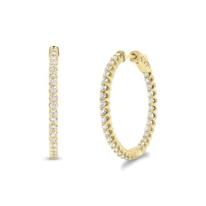 Diamond Interior & Exterior Medium Hoop Earrings