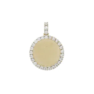 Diamond Invisible-Stone Memorial Picture Pendant (14K)