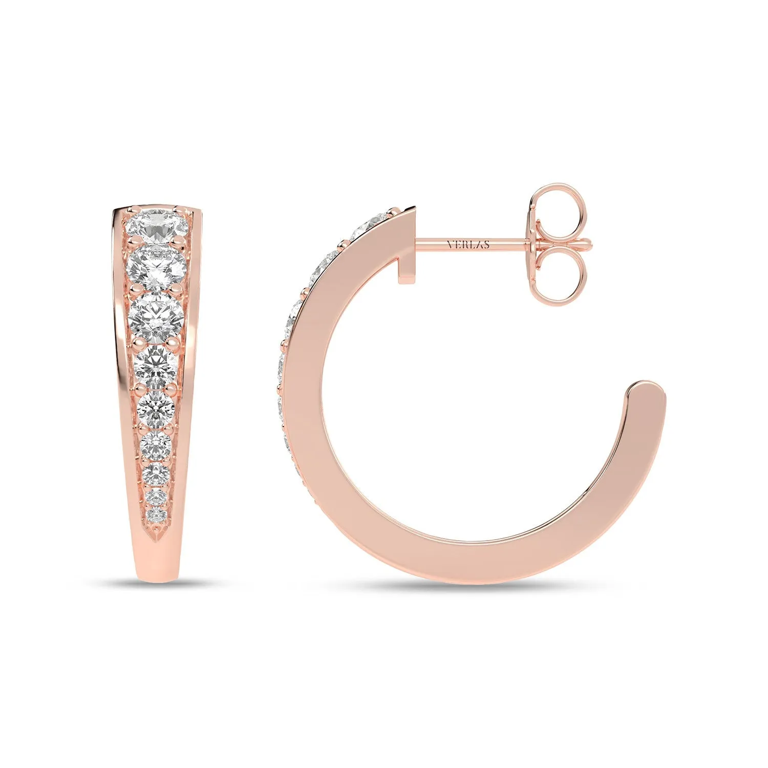 Diamond Open Hoops