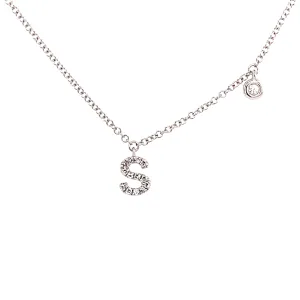 Diamond 'S' Initial Necklace