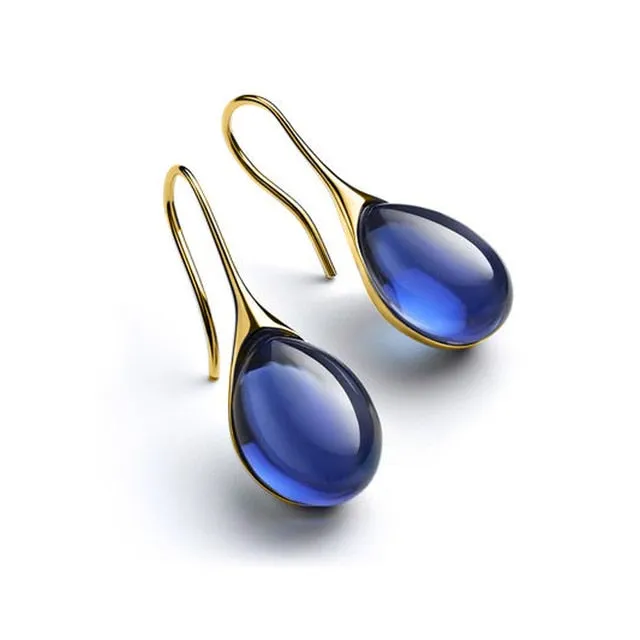 Droplet- the Graceful Glass Drop Earrings 11 Colors