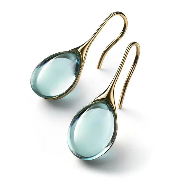 Droplet- the Graceful Glass Drop Earrings 11 Colors